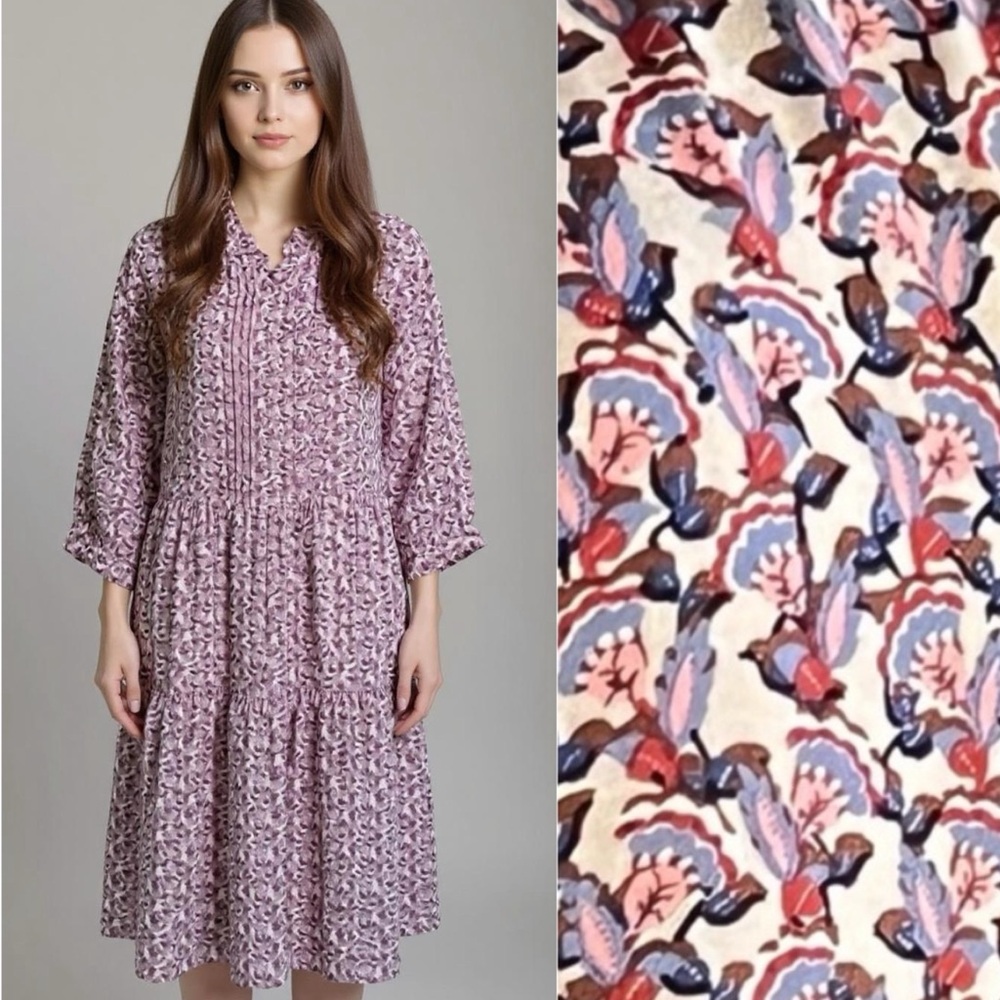 Violeta By Mango Flower Print Bohemian Flowy Midi Dress Size 16